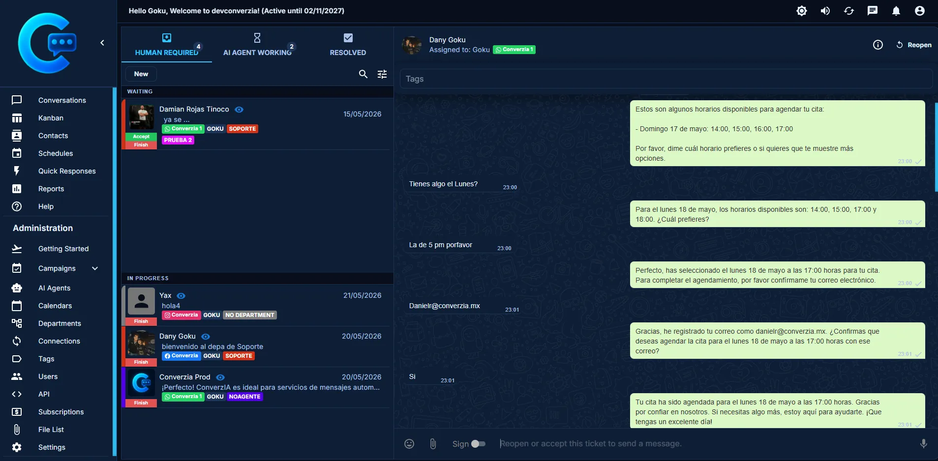 AI agent in conversation